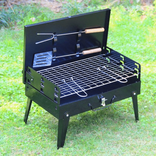 Skanto | Grillmate Fold – Faltbarer Stahl-Koffergrill für Garten, Camping & Outdoor-BBQ