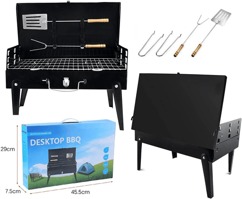 Skanto | Grillmate Fold – Faltbarer Stahl-Koffergrill für Garten, Camping & Outdoor-BBQ