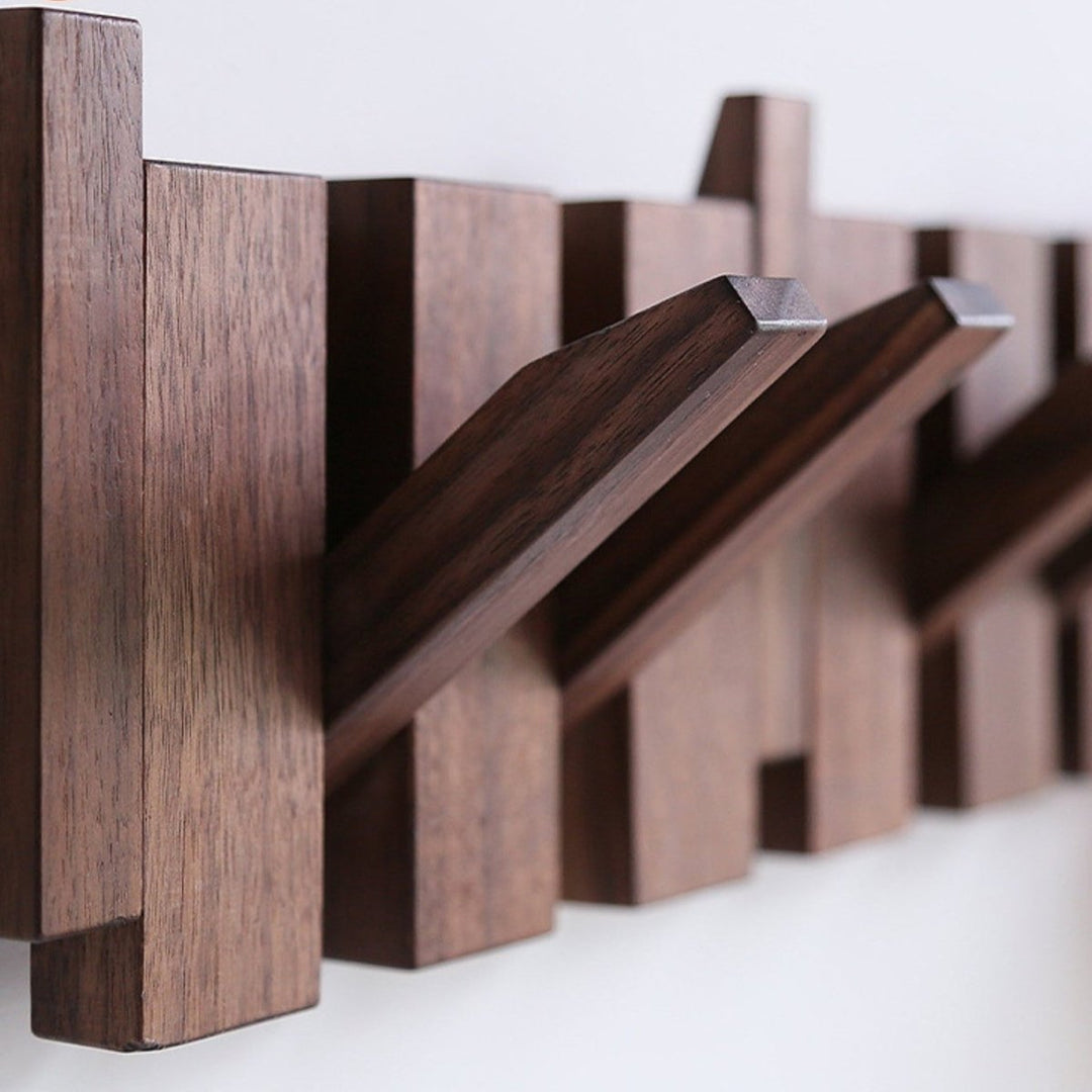 Skanto | Handgemachte Garderobe aus Holz im Klavierdesign | Einzigartiges Design mit 4-10 Haken für Flur, Schlafzimmer & Büro