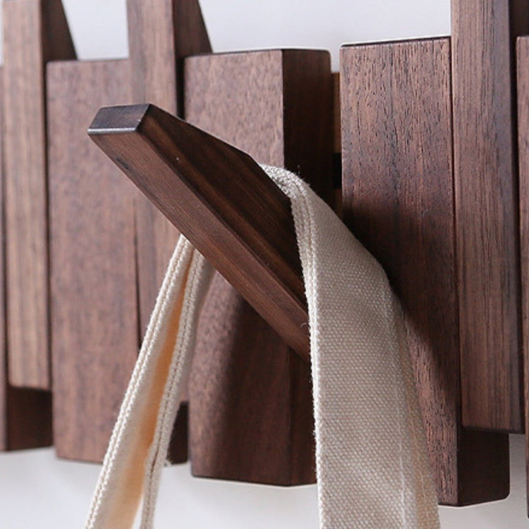 Skanto | Handgemachte Garderobe aus Holz im Klavierdesign | Einzigartiges Design mit 4-10 Haken für Flur, Schlafzimmer & Büro