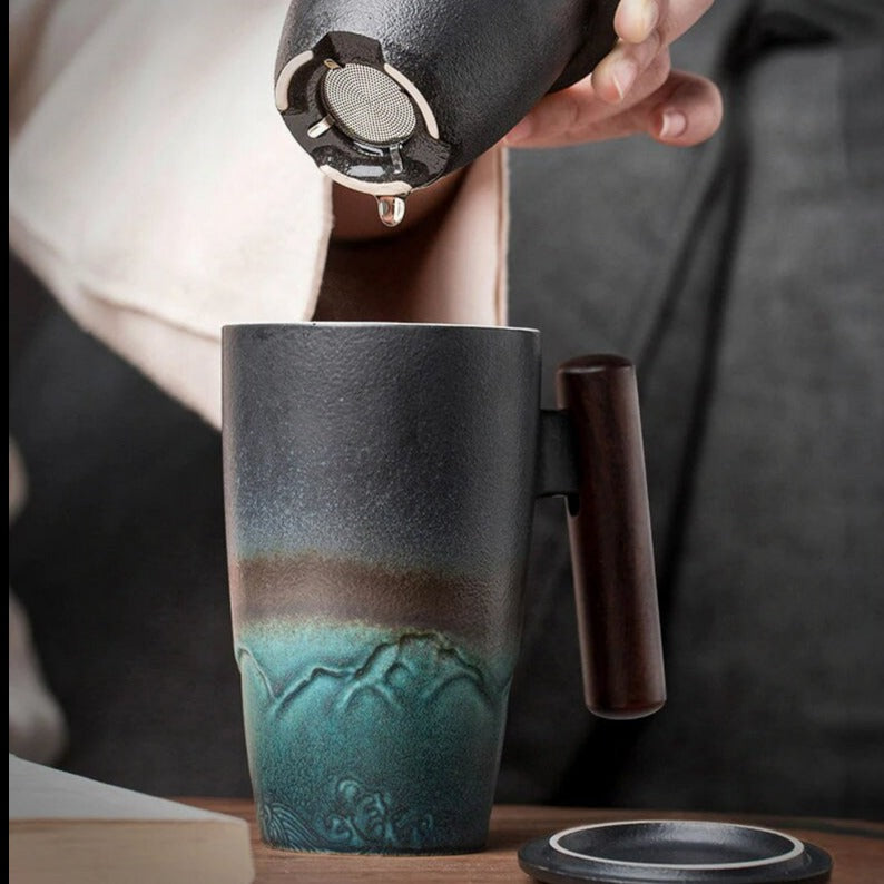 Skanto | Große Keramik-Teetasse mit Deckel