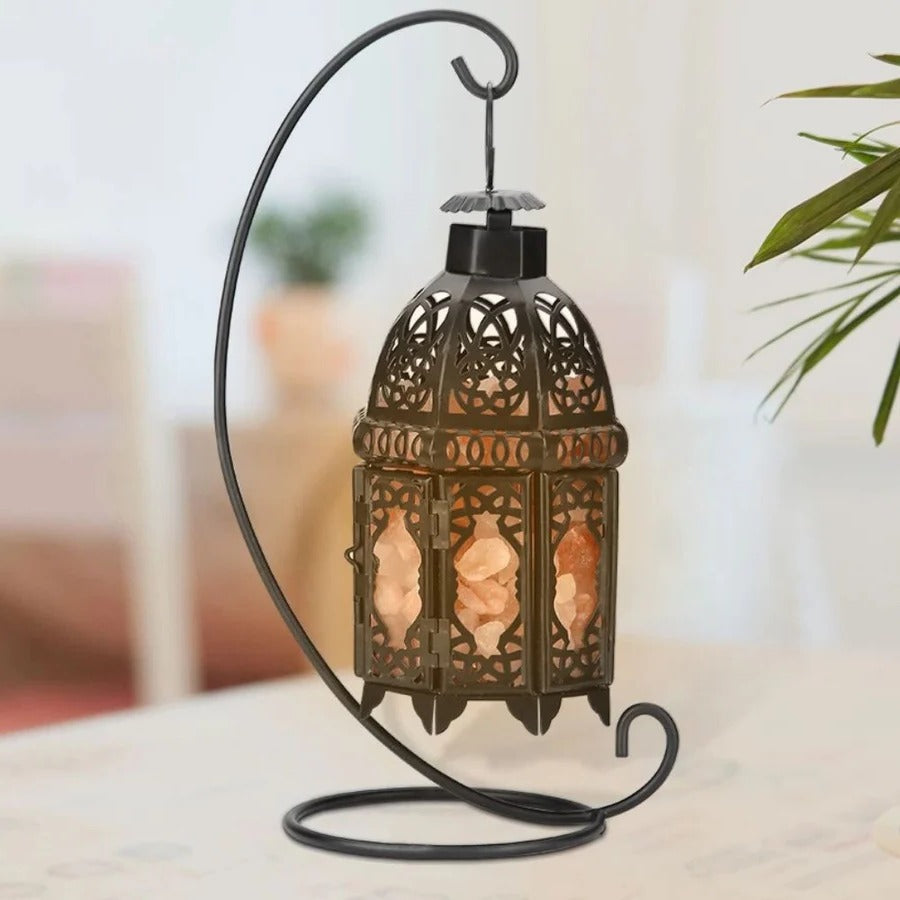 Skanto | Vintage-Tischlampe aus Eisen mit Salzstein