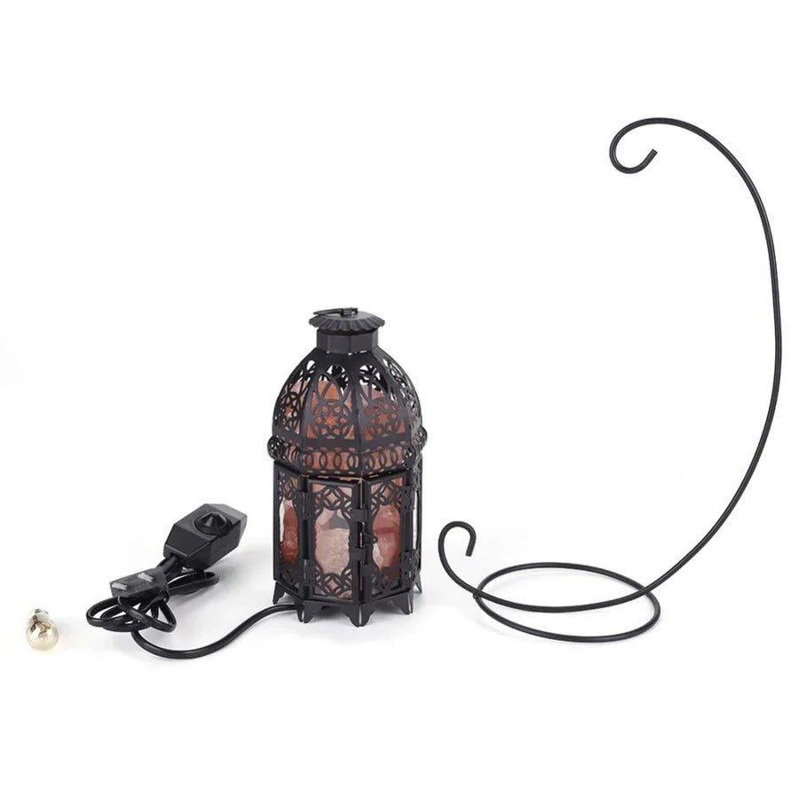 Skanto | Vintage-Tischlampe aus Eisen mit Salzstein
