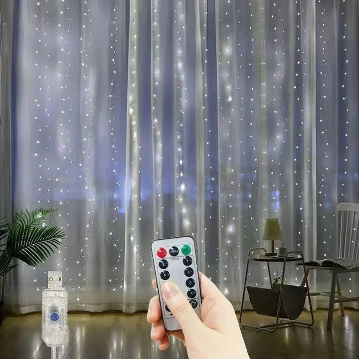 Skanto Skanto | LED-Lichtervorhang mit Fernbedienung, USB-betrieben