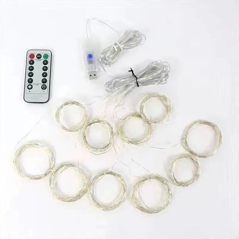 Skanto Skanto | LED-Lichtervorhang mit Fernbedienung, USB-betrieben