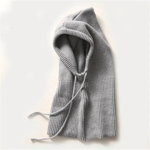 Skanto | Kaschmir-Strick-Wintermütze mit Kapuze – Warm & Elegant