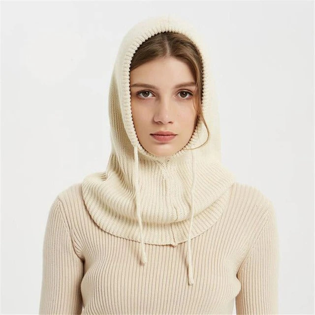 Skanto | Kaschmir-Strick-Wintermütze mit Kapuze – Warm & Elegant