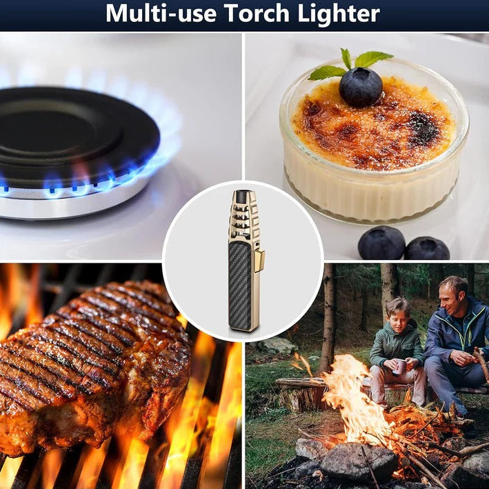 Skanto | Einstellbares Flammenfeuerzeug – Blaue Flamme für Küche & Outdoor