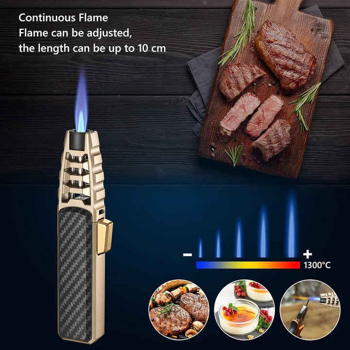 Skanto | Einstellbares Flammenfeuerzeug – Blaue Flamme für Küche & Outdoor