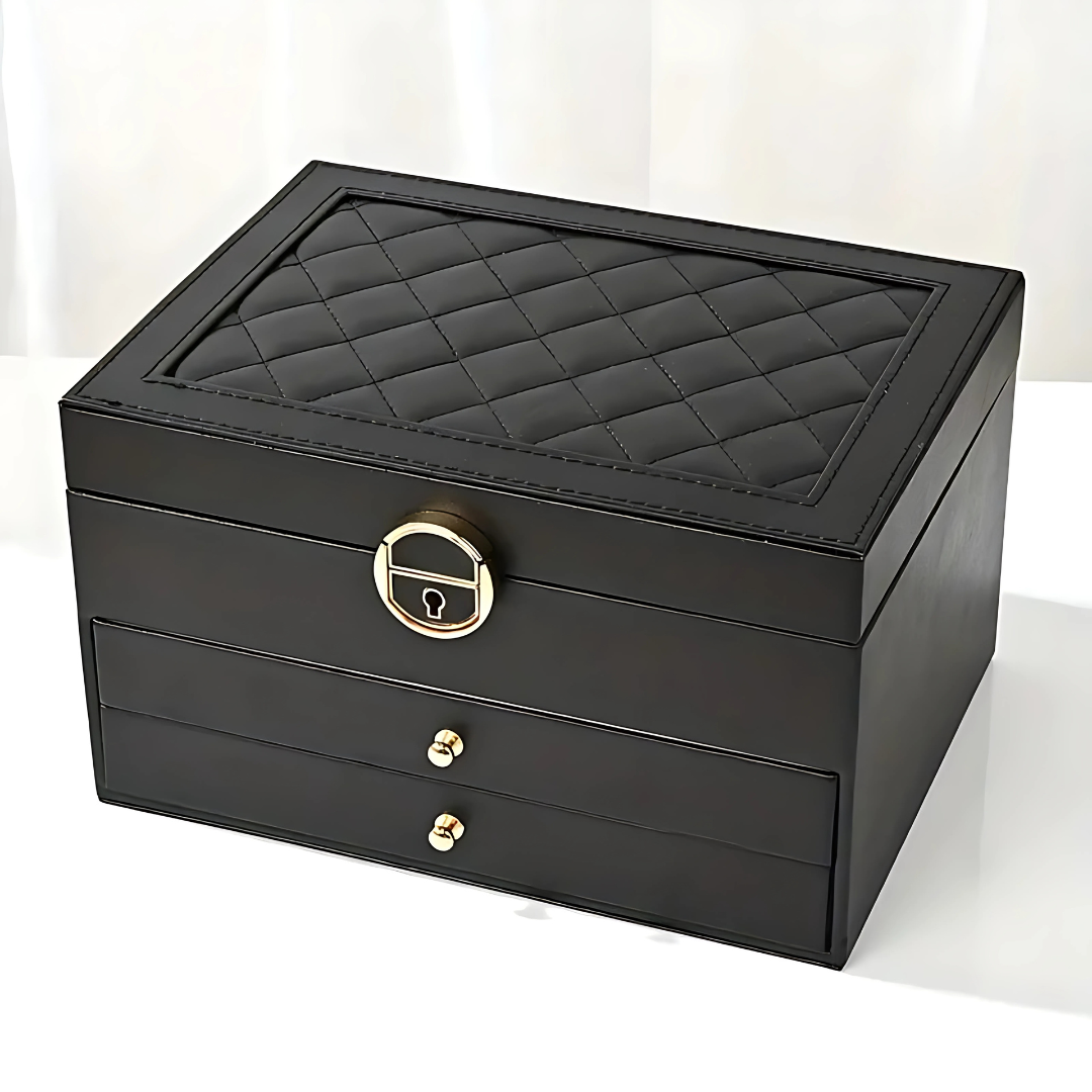 Skanto | Leder Mehrschichtige Schmuckschatulle Organizer