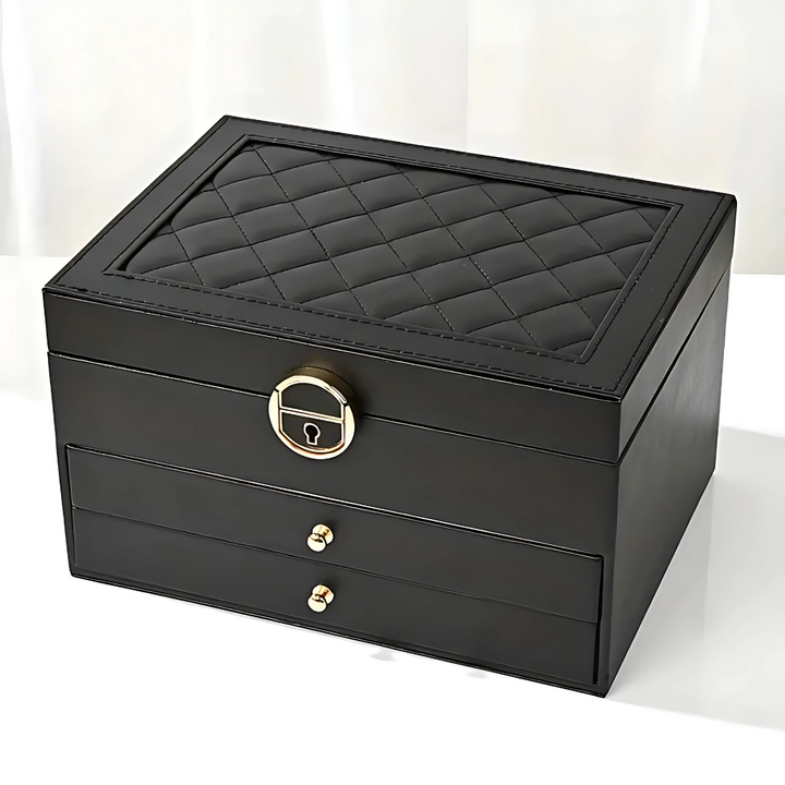 Skanto | Leder Mehrschichtige Schmuckschatulle Organizer