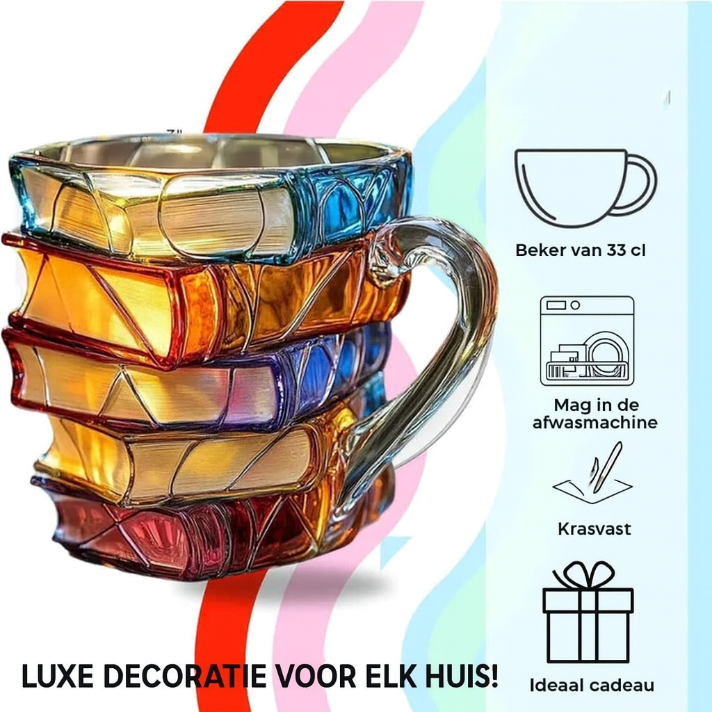 Skanto | BookCup 3D Tasse – Handbemalte literarische Buchentassen