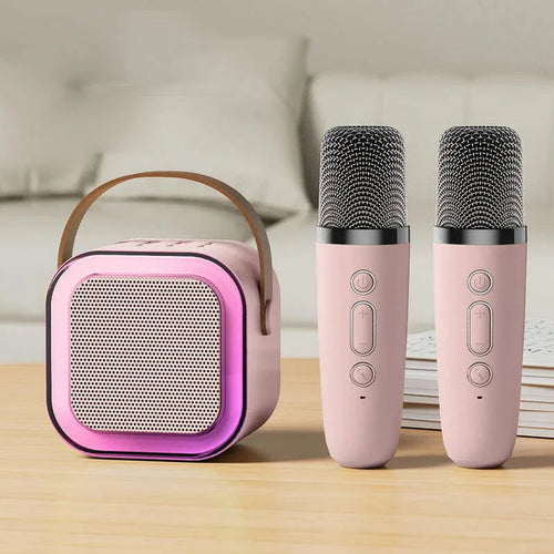 Skanto | Karaoke-Set – Kabellose Mikrofone mit tragbarem Bluetooth-Lautsprecher