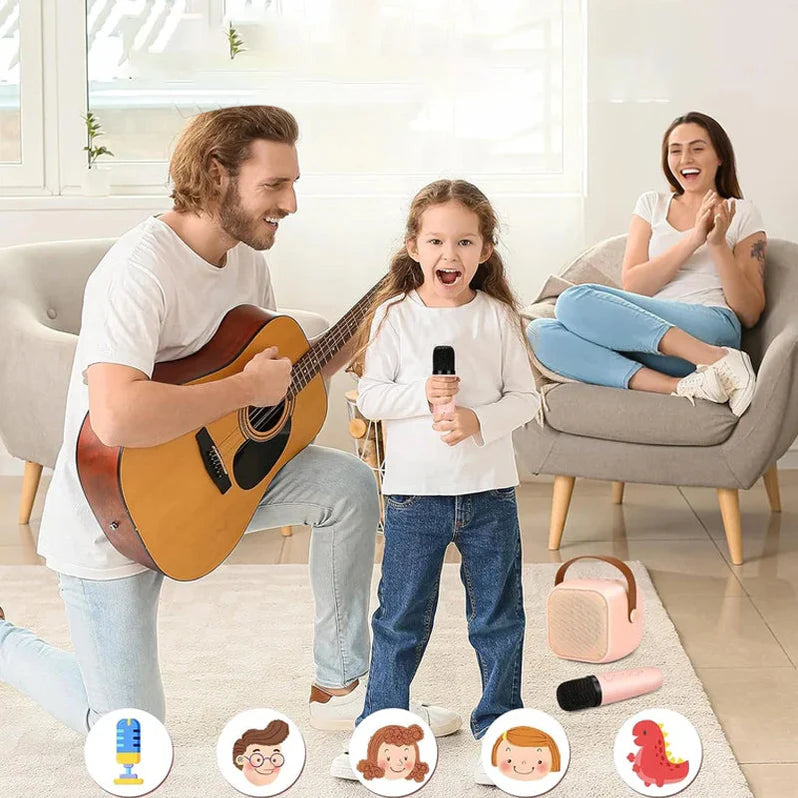Skanto | Karaoke-Set – Kabellose Mikrofone mit tragbarem Bluetooth-Lautsprecher