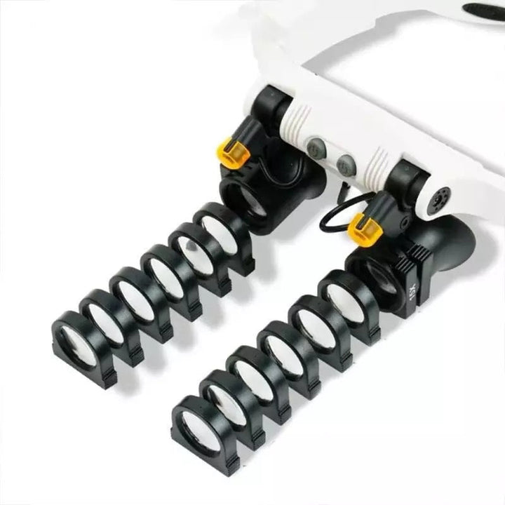 Skanto | Schmuck-Stirnbandlupe mit 8 Linsen und LED-Licht