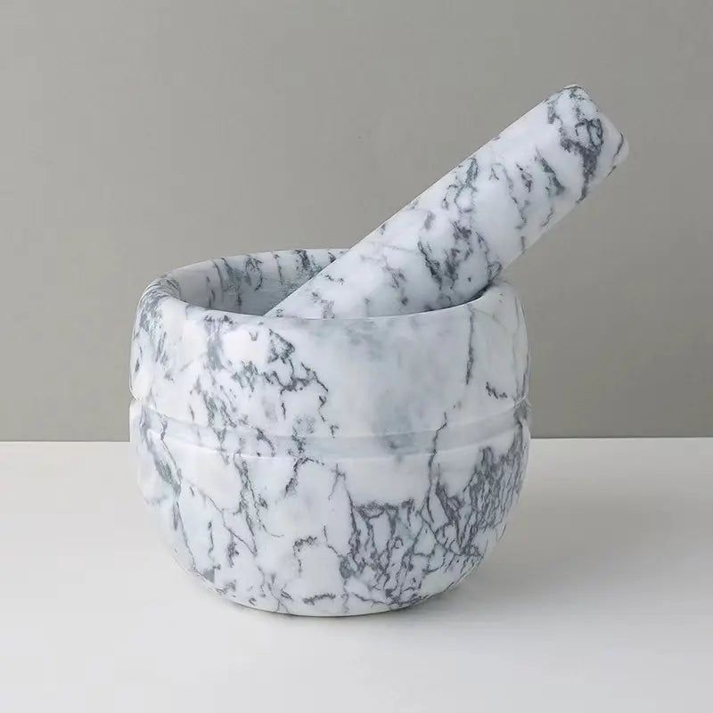 Skanto | Marmormörser und Stößel; Größe: 13*13*9cm; Stößel: R5*15cm;