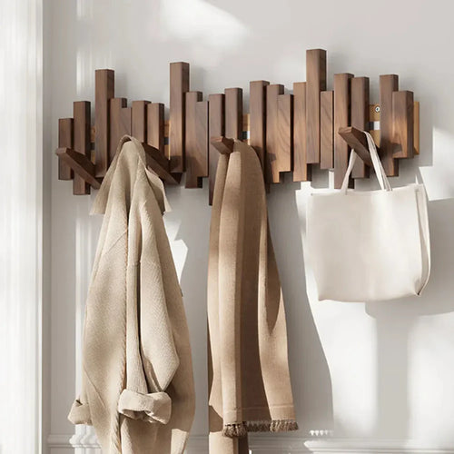 Skanto | Moderne Hakenleiste im Klavierstil aus Walnuss und Birke