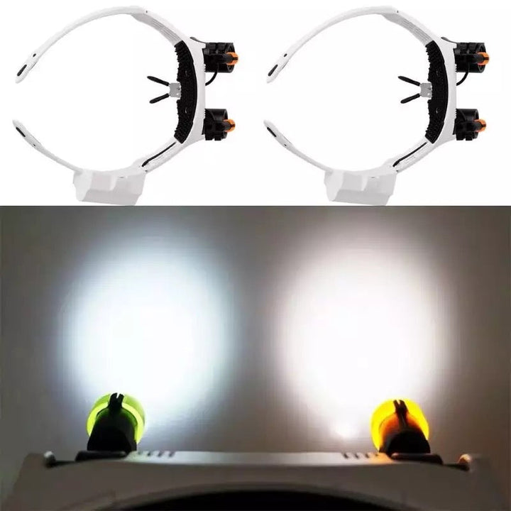 Skanto | Schmuck-Stirnbandlupe mit 8 Linsen und LED-Licht