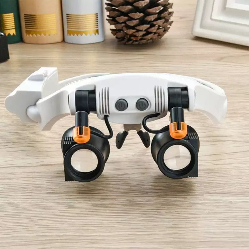 Skanto | Schmuck-Stirnbandlupe mit 8 Linsen und LED-Licht