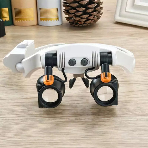 Skanto | Schmuck-Stirnbandlupe mit 8 Linsen und LED-Licht