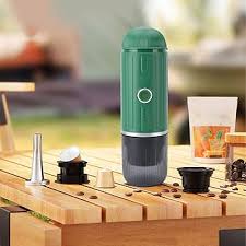 Skanto | Selbstmessende tragbare elektrische Espressomaschine mit USB-C Ladegerät – Kompatibel mit gemahlenem Kaffee & Nespresso Kapseln