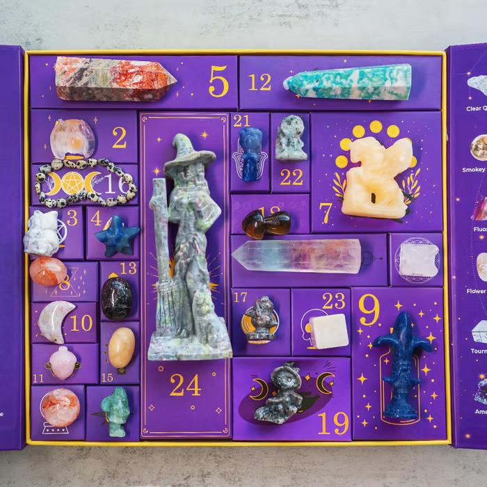 Skanto | Halloween Kristall Adventskalender | 31-Tage Countdown Box | Heilstein-Kollektion