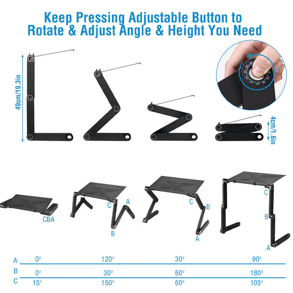 Skanto | 360° Ergonomischer Laptop-Ständer – Verstellbarer & tragbarer FlexStand