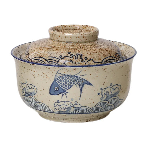 Ramen-Schale im japanischen Stil mit Deckel Keramik-Nudelschale Geschirr | Skanto