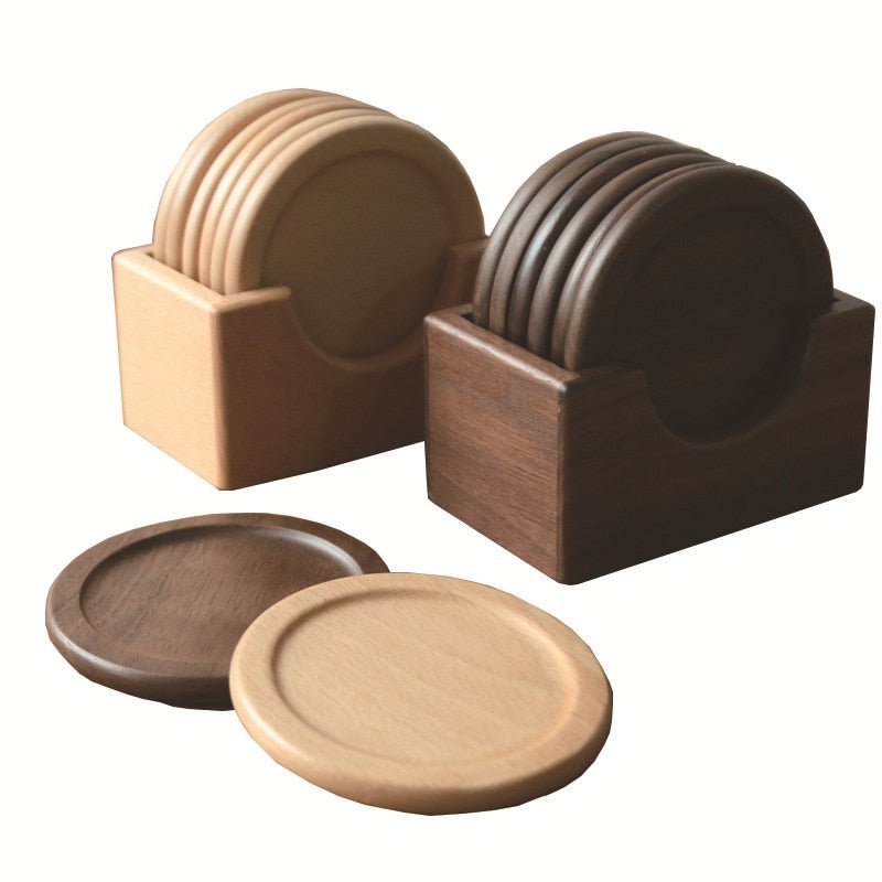 Japanisches sechsteiliges Untersetzer-Set aus Holz – Umweltfreundlich | Skanto