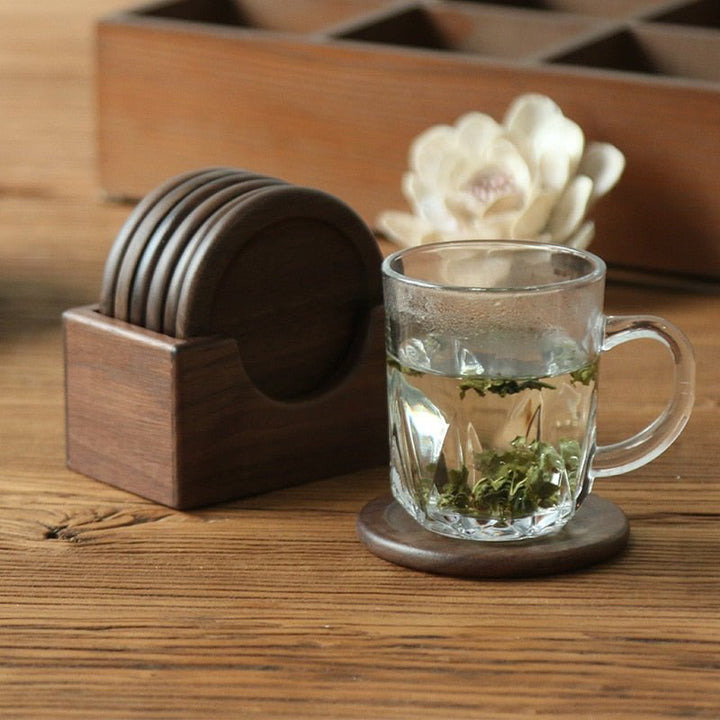 Japanisches sechsteiliges Untersetzer-Set aus Holz – Umweltfreundlich | Skanto