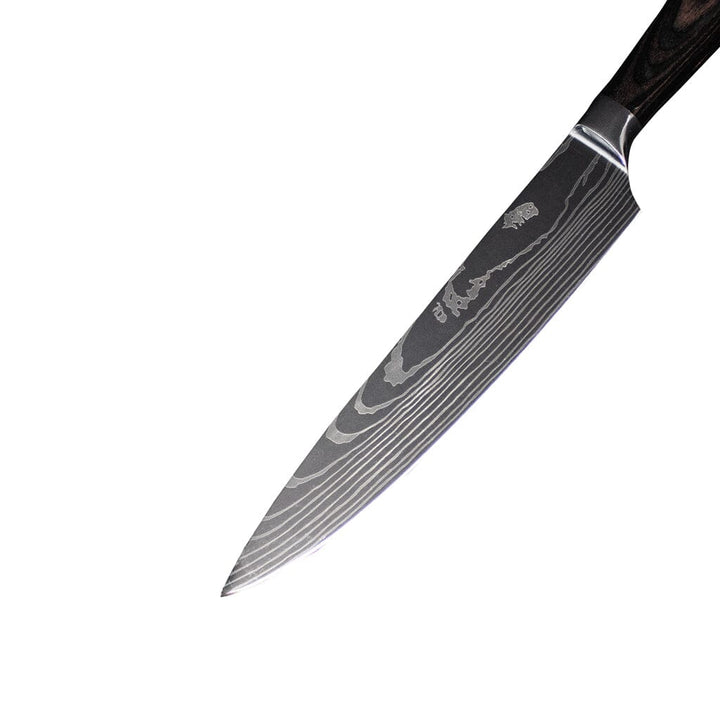 Skanto | Damaststahl Kochmesser | 20 cm Klinge, ergonomischer Harzgriff & ideal für das Kochen zu Hause