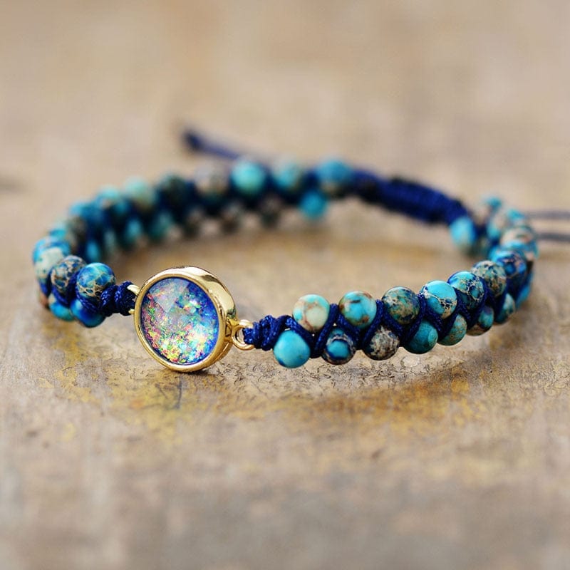 Vom Ozean inspiriertes Opal- & Jaspis-Armband – Thalassa Kollektion Skanto