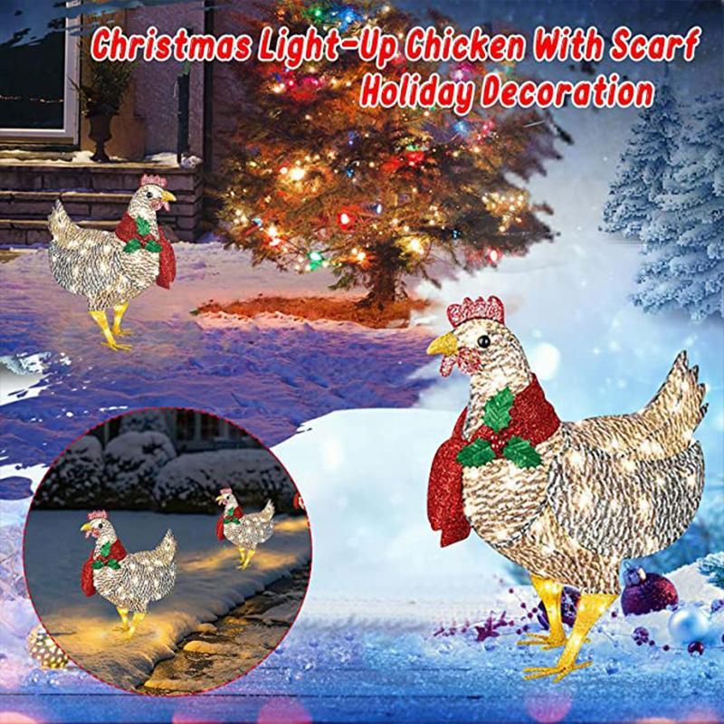 Skanto | Leuchtendes Huhn mit Schal Weihnachtsdekoration