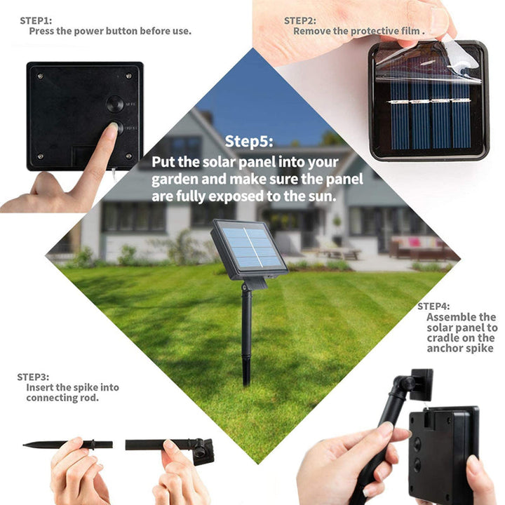 Skanto | Solar Lichterkette für den Außenbereich | Wasserdichte Solar Gartenleuchten