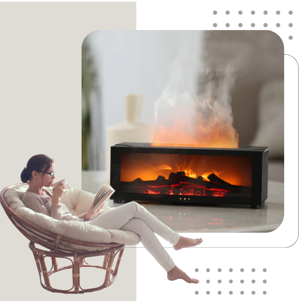 LED-Kamin-Simulation mit Aroma-Diffusor