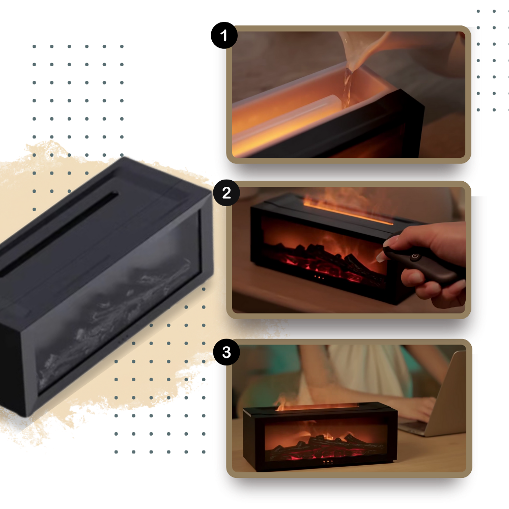 LED-Kamin-Simulation mit Aroma-Diffusor