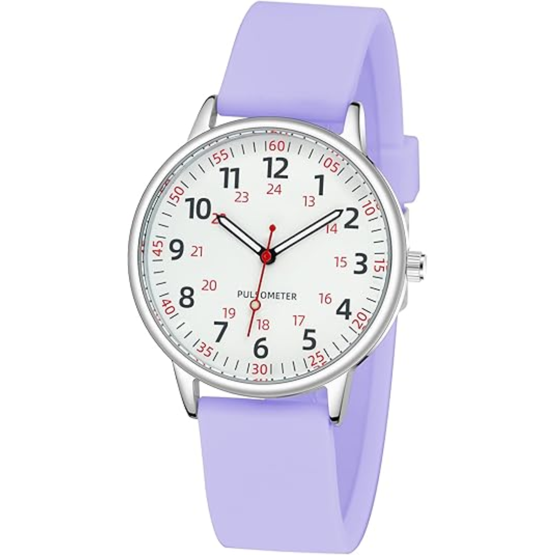 Skanto | Stilvolle Clip-Uhr für Damen – Wasserdichte Silikon-Fob-Uhr in eleganten Farben