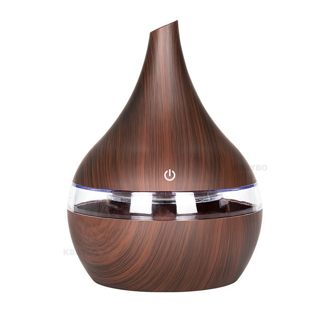 Skanto | WoodMist Aroma-Luftbefeuchter – 500 ml mit LED-Stimmungsbeleuchtung