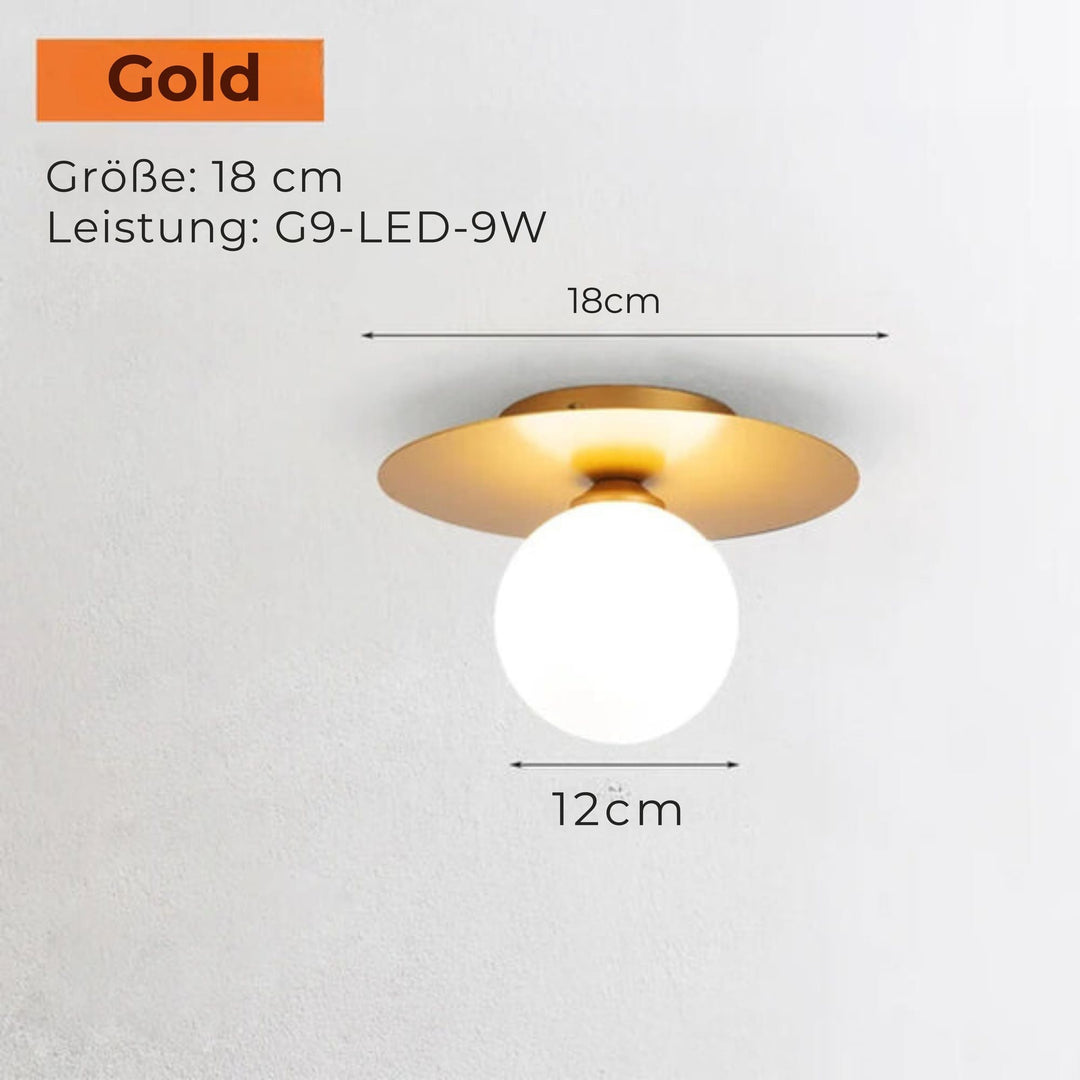 Skanto | LumiNoble | Zeitloser Kronleuchter mit goldenem LED-Kugel-Design
