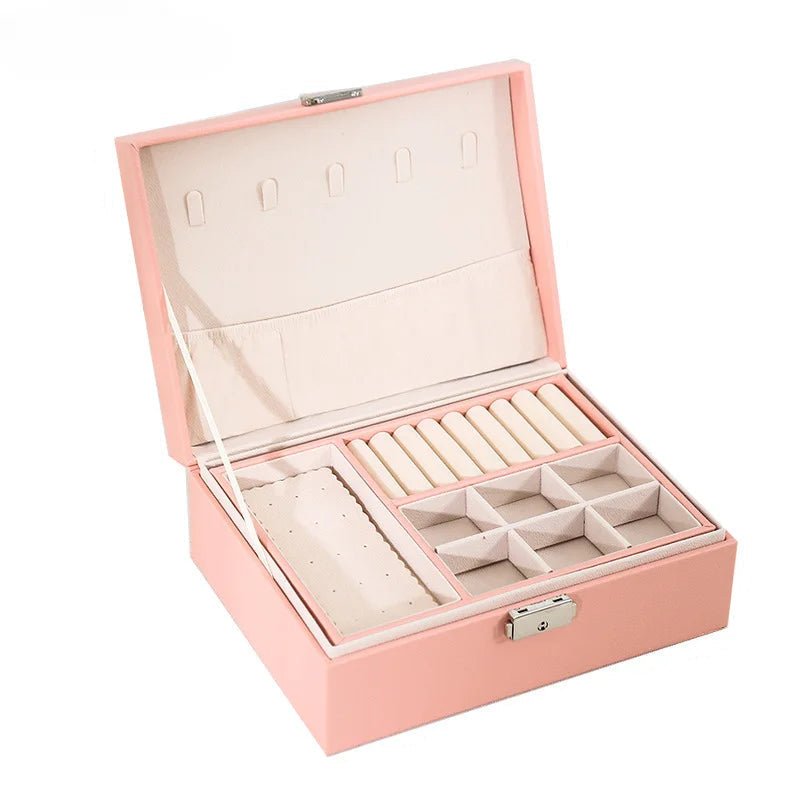 Skanto | LuxeWood – Elegante Holz-Schmuckschatulle mit PU-Leder