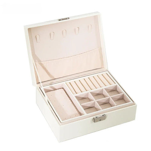 Skanto | LuxeWood – Elegante Holz-Schmuckschatulle mit PU-Leder