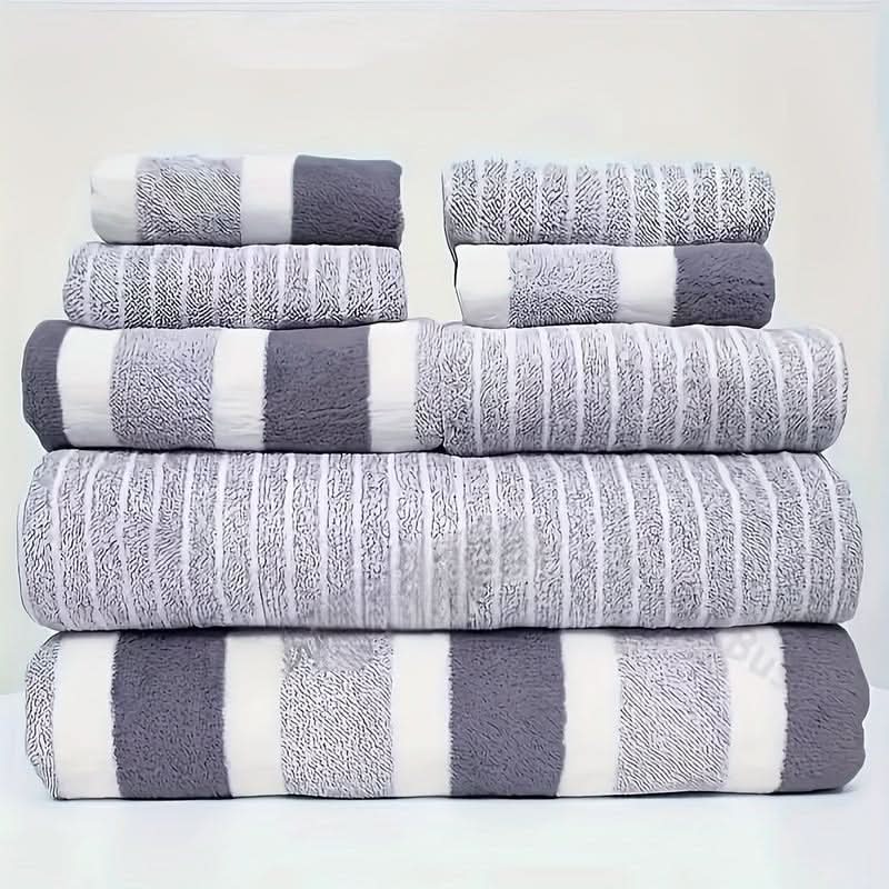 Skanto | 8-teiliges Korallenfleece-Handtuchset – Ultraweich & schnelltrocknend