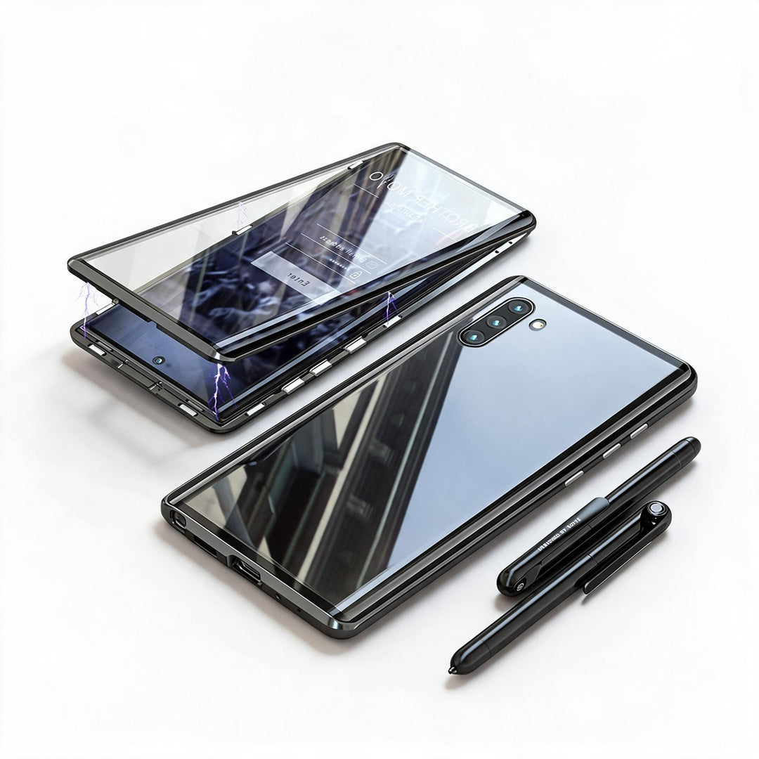 Magnetisches gehärtetes Glas Doppelseitige Handyhülle für Samsung