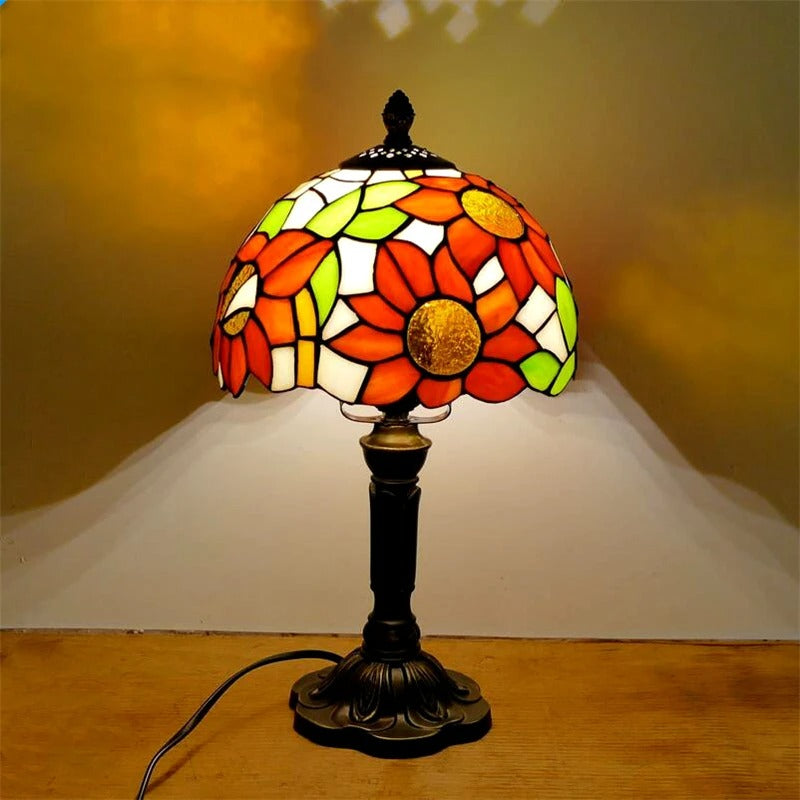 Skanto | Barocke LED-Tischlampe E27 - Vintage Tiffany Glas