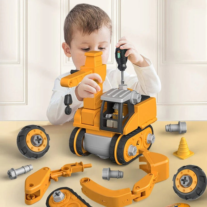 Skanto | Constructo Bau- & Spielzeugfahrzeug-Set – Lernspielzeug für Kinder (über 120 Teile)