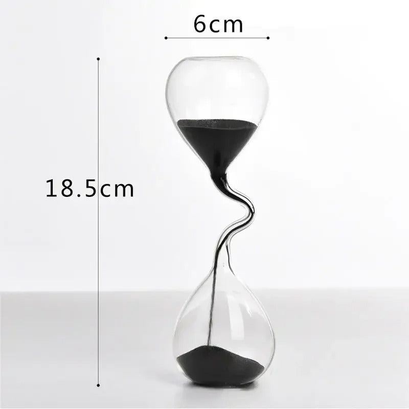 Skanto | Geschwungene schwarze Sanduhr | Glas