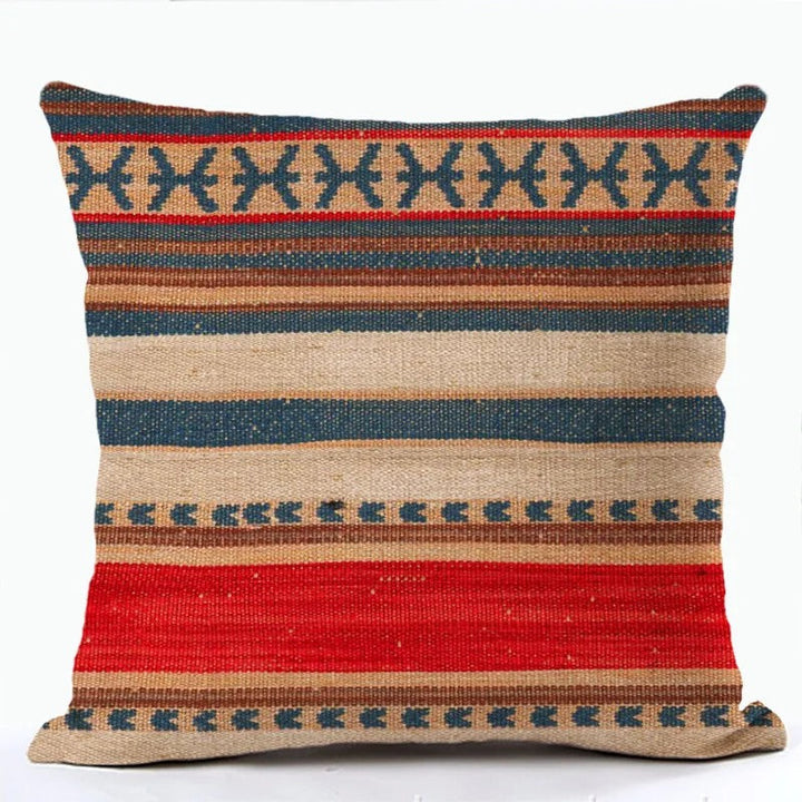 Skanto | BohoLoom Mehrfarbiger Leinen-Kissenbezug | Boho-Chic Design | Deko für Wohn- & Schlafzimmer
