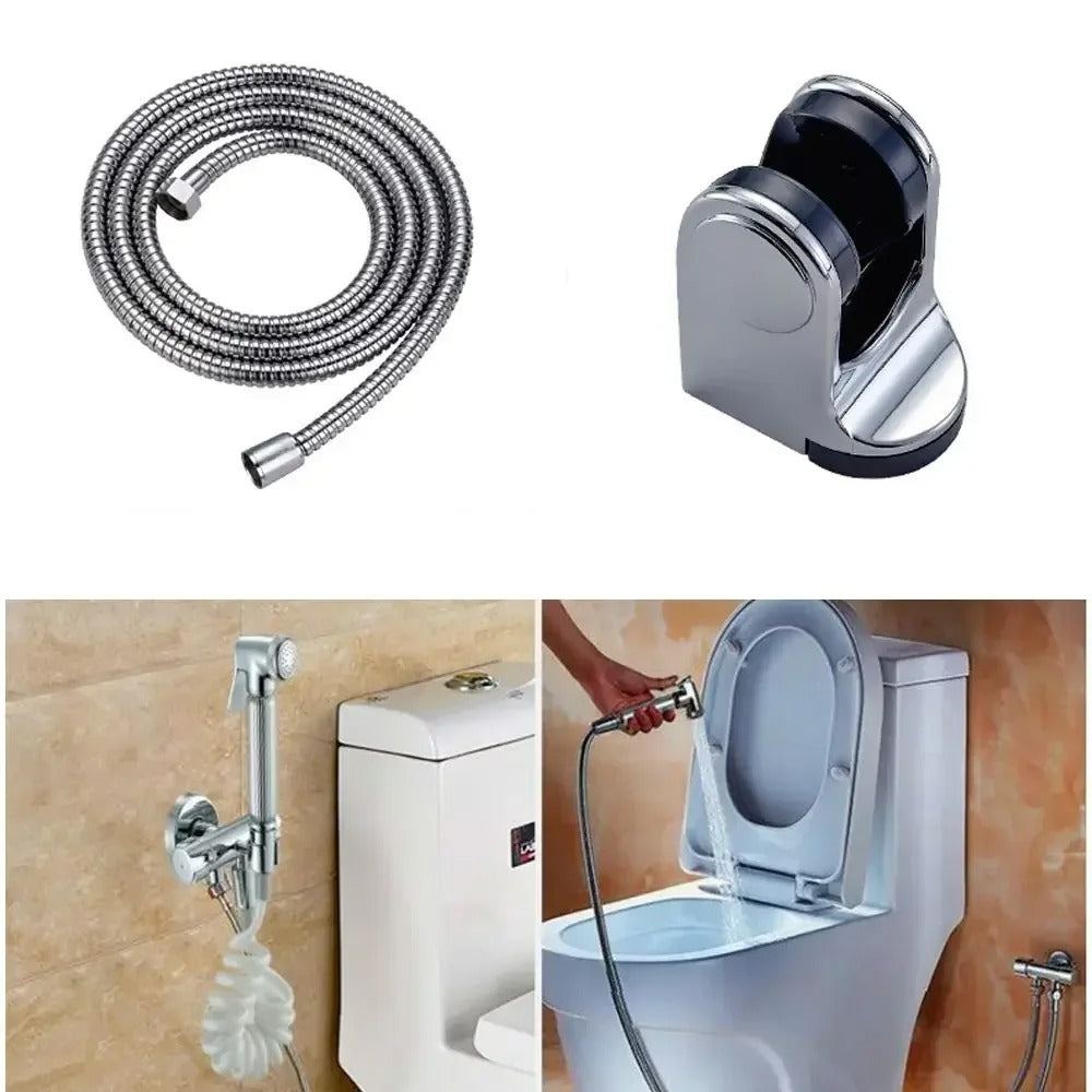 Skanto | Handbrause-Bidet-Set aus Edelstahl | Einstellbarer Druck, selbstreinigende Düse & ideal für persönliche Hygiene und Tierreinigung