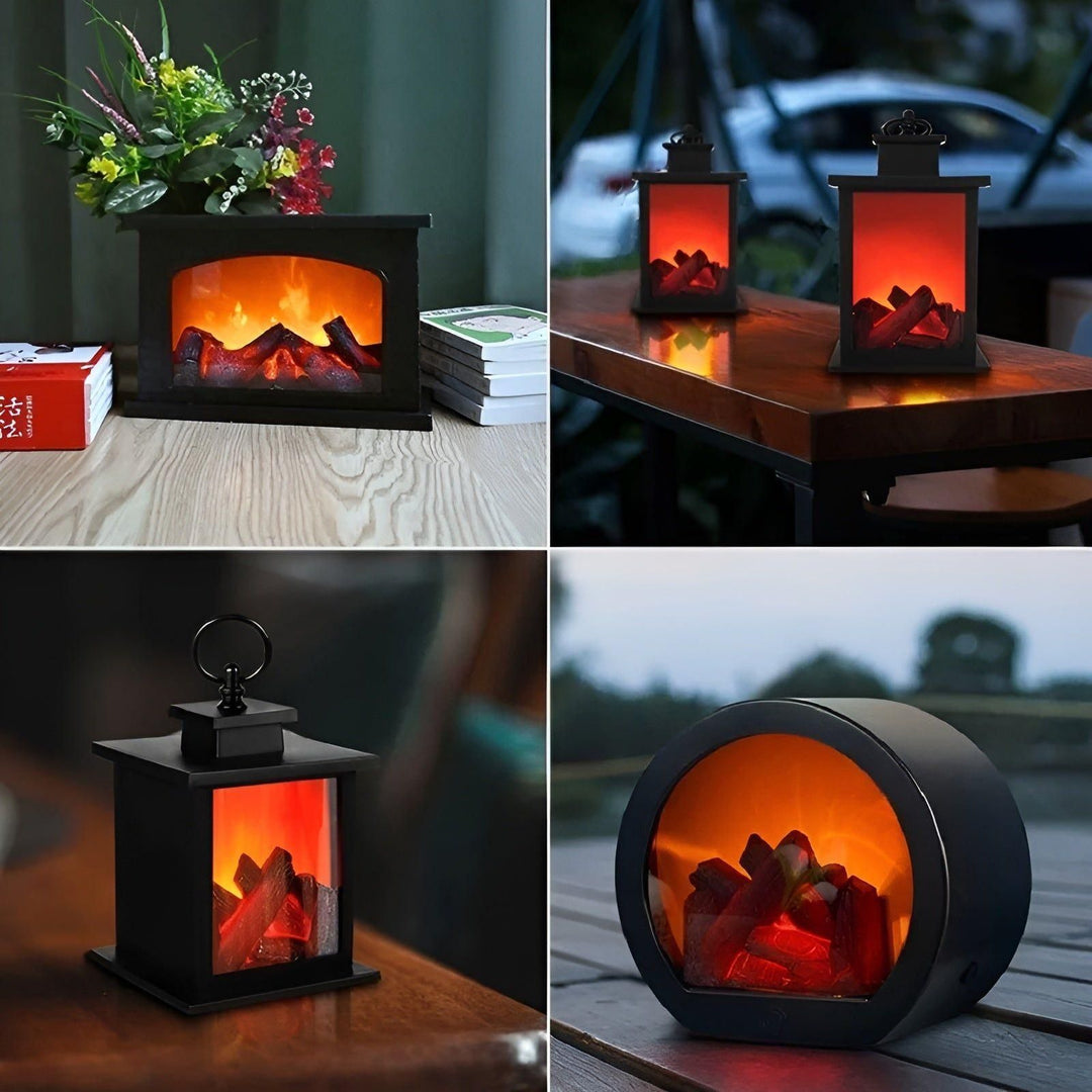 Skanto | RadiantFlame LED-Laterne – Realistische Flammen-Tischlampe für gemütliche Atmosphäre