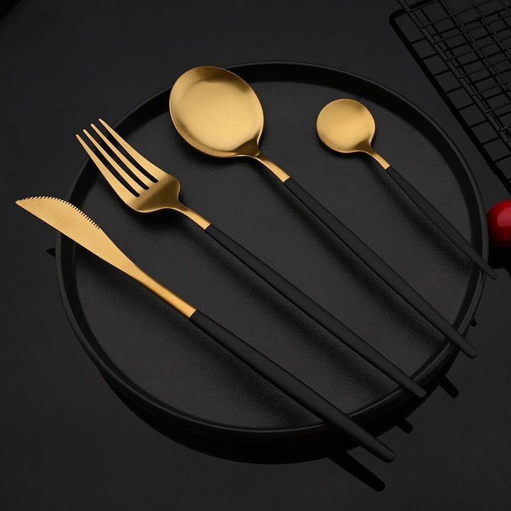 Skanto | RoyalGlimmer Gold-Besteckset – Gold-Besteckset für eine luxuriöse Tischdekoration